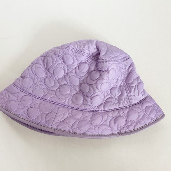 Vintage Y2K Coach Bucket Hat NWT Lilac Purple Pastel Quilted Size S Nylon $98 main image 9